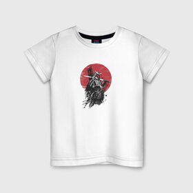 Детская футболка хлопок с принтом Самурай в Екатеринбурге, 100% хлопок | круглый вырез горловины, полуприлегающий силуэт, длина до линии бедер | катана | самурай | япония