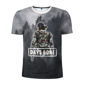 Мужская футболка 3D спортивная с принтом Days Gone в Екатеринбурге, 100% полиэстер с улучшенными характеристиками | приталенный силуэт, круглая горловина, широкие плечи, сужается к линии бедра | days gone | лес | лого | персонаж
