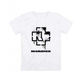 Детская футболка хлопок с принтом RAMMSTEIN в Екатеринбурге, 100% хлопок | круглый вырез горловины, полуприлегающий силуэт, длина до линии бедер | rammstein | рамштайн