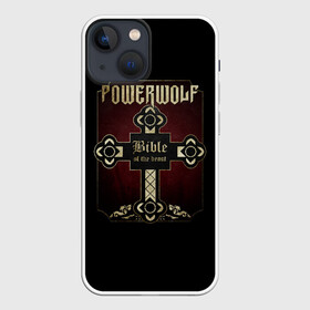 Чехол для iPhone 13 mini с принтом Powerwolf Bible в Екатеринбурге,  |  | Тематика изображения на принте: powerwolf | метал | повервольф | повервульф | рок