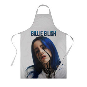 Фартук 3D с принтом BILLIE EILISH в Екатеринбурге, 100% полиэстер | общий размер — 65 х 85 см, ширина нагрудника — 26 см, горловина — 53 см, длина завязок — 54 см, общий обхват в поясе — 173 см. Принт на завязках и на горловине наносится с двух сторон, на основной части фартука — только с внешней стороны | ayelish | bad guy | bellyache | bilie eilish | bilie elish | billie | billie eilish | eilish | electronic | elish | music | били айлиш | билли айлиш | эйлиш | элиш