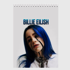 Скетчбук с принтом BILLIE EILISH в Екатеринбурге, 100% бумага
 | 48 листов, плотность листов — 100 г/м2, плотность картонной обложки — 250 г/м2. Листы скреплены сверху удобной пружинной спиралью | ayelish | bad guy | bellyache | bilie eilish | bilie elish | billie | billie eilish | eilish | electronic | elish | music | били айлиш | билли айлиш | эйлиш | элиш