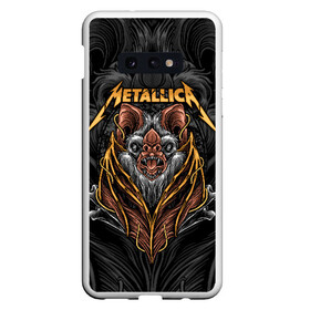 Чехол для Samsung S10E с принтом Metallica в Екатеринбурге, Силикон | Область печати: задняя сторона чехла, без боковых панелей | american | bat | bones | emblem | fangs | james hetfield | kirk hammett | metal band | metallica | mouse | music | rock | vampire | американская | вампир | джеймс хетфилд | кирк хэмметт | клыки | кости | ларс ульрих | летучая | метал группа | мет