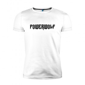 Мужская футболка премиум с принтом Powerwolf в Екатеринбурге, 92% хлопок, 8% лайкра | приталенный силуэт, круглый вырез ворота, длина до линии бедра, короткий рукав | powerwolf | метал | повервольф | повервульф | рок