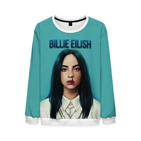 Мужской свитшот 3D с принтом BILLIE EILISH в Екатеринбурге, 100% полиэстер с мягким внутренним слоем | круглый вырез горловины, мягкая резинка на манжетах и поясе, свободная посадка по фигуре | ayelish | bad guy | bellyache | bilie eilish | bilie elish | billie | billie eilish | eilish | electronic | elish | music | били айлиш | билли айлиш | эйлиш | элиш