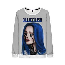 Мужской свитшот 3D с принтом BILLIE EILISH в Екатеринбурге, 100% полиэстер с мягким внутренним слоем | круглый вырез горловины, мягкая резинка на манжетах и поясе, свободная посадка по фигуре | ayelish | bad guy | bellyache | bilie eilish | bilie elish | billie | billie eilish | eilish | electronic | elish | music | били айлиш | билли айлиш | эйлиш | элиш