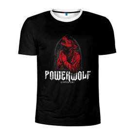 Мужская футболка 3D спортивная с принтом Powerwolf в Екатеринбурге, 100% полиэстер с улучшенными характеристиками | приталенный силуэт, круглая горловина, широкие плечи, сужается к линии бедра | powerwolf | метал | повервольф | повервульф | рок
