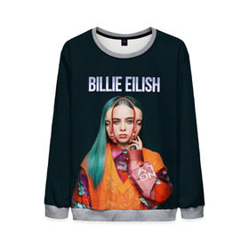 Мужской свитшот 3D с принтом BILLIE EILISH в Екатеринбурге, 100% полиэстер с мягким внутренним слоем | круглый вырез горловины, мягкая резинка на манжетах и поясе, свободная посадка по фигуре | ayelish | bad guy | bellyache | bilie eilish | bilie elish | billie | billie eilish | eilish | electronic | elish | music | били айлиш | билли айлиш | эйлиш | элиш