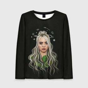 Женский лонгслив 3D с принтом BILLIE EILISH в Екатеринбурге, 100% полиэстер | длинные рукава, круглый вырез горловины, полуприлегающий силуэт | ayelish | bad guy | bellyache | bilie eilish | bilie elish | billie | billie eilish | eilish | electronic | elish | music | били айлиш | билли айлиш | эйлиш | элиш