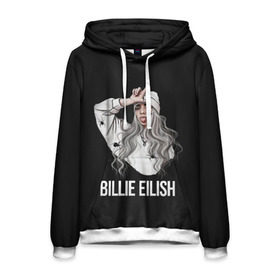 Мужская толстовка 3D с принтом BILLIE EILISH в Екатеринбурге, 100% полиэстер | двухслойный капюшон со шнурком для регулировки, мягкие манжеты на рукавах и по низу толстовки, спереди карман-кенгуру с мягким внутренним слоем. | ayelish | bad guy | bellyache | bilie eilish | bilie elish | billie | billie eilish | eilish | electronic | elish | music | били айлиш | билли айлиш | эйлиш | элиш