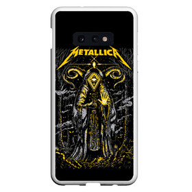 Чехол для Samsung S10E с принтом Metallica в Екатеринбурге, Силикон | Область печати: задняя сторона чехла, без боковых панелей | american | devil | eyes | forest | glowing | horns | james hetfield | kirk hammett | metal band | metallica | music | mysticism | night | rock | smoke | trees | американская | глаза | деревья | джеймс хетфилд | дым | дьявол | ларс у | лес | метал группа |