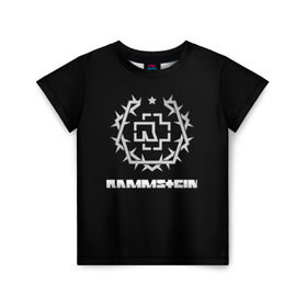 Детская футболка 3D с принтом Rammstein в Екатеринбурге, 100% гипоаллергенный полиэфир | прямой крой, круглый вырез горловины, длина до линии бедер, чуть спущенное плечо, ткань немного тянется | amerika | art | germany | logo | rammstein | rock | till lindemann | арт | германия | группа | логотип | музыка | немецкая группа | немцы | песня | раммштайн | рамштайн | рок