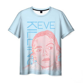 Мужская футболка 3D с принтом Убивая Еву в Екатеринбурге, 100% полиэфир | прямой крой, круглый вырез горловины, длина до линии бедер | eve | killing eve | oksana astankova | villanelle | вилланель | ева | оксана