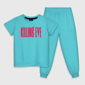 Детская пижама хлопок с принтом Killing Eve logo в Екатеринбурге, 100% хлопок |  брюки и футболка прямого кроя, без карманов, на брюках мягкая резинка на поясе и по низу штанин
 | eve | killing eve | oksana astankova | villanelle | вилланель | ева | оксана