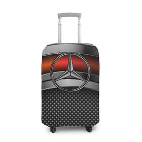 Чехол для чемодана 3D с принтом Mercedes-Benz Metal в Екатеринбурге, 86% полиэфир, 14% спандекс | двустороннее нанесение принта, прорези для ручек и колес | mercedes | mercedes benz | авто | железо | кольчуга | лого авто | мерс | мерседес | метал | металлическая | сетка | сталь | цепи