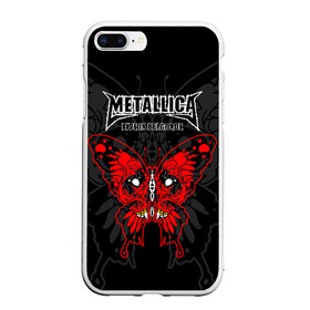 Чехол для iPhone 7Plus/8 Plus матовый с принтом Metallica в Екатеринбурге, Силикон | Область печати: задняя сторона чехла, без боковых панелей | american | butterfly | devil | fangs | james hetfield | kirk hammett | metal band | metallica | music | mystic | red | rock | skull | vampire | американская | бабочка | вампир | джеймс хетфилд | дьявол | кирк хэмметт | клыки | красная | ларс ульрих | мета