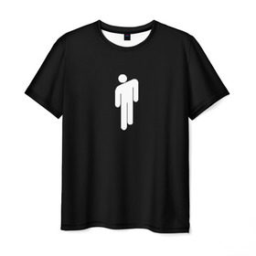 Мужская футболка 3D с принтом BILLIE EILISH (НА СПИНЕ) в Екатеринбурге, 100% полиэфир | прямой крой, круглый вырез горловины, длина до линии бедер | Тематика изображения на принте: be | billie | billie eilish | blohsh | ghoul | билли | билли айлиш