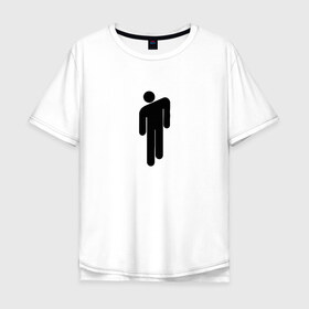 Мужская футболка хлопок Oversize с принтом BILLIE EILISH (НА СПИНЕ) в Екатеринбурге, 100% хлопок | свободный крой, круглый ворот, “спинка” длиннее передней части | Тематика изображения на принте: be | billie | billie eilish | билли | билли айлиш