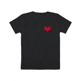 Детская футболка хлопок с принтом Lucifer wings в Екатеринбурге, 100% хлопок | круглый вырез горловины, полуприлегающий силуэт, длина до линии бедер | дьявольское сердечко | коварный | крылья | лайк | рога | сердце | чёртик