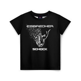 Детская футболка 3D с принтом EISBRECHER SCHOCK в Екатеринбурге, 100% гипоаллергенный полиэфир | прямой крой, круглый вырез горловины, длина до линии бедер, чуть спущенное плечо, ткань немного тянется | eisbrecher | metal | rock | schock | метал | рок