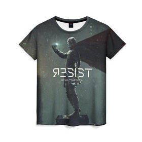 Женская футболка 3D с принтом Within Temptation RESIST в Екатеринбурге, 100% полиэфир ( синтетическое хлопкоподобное полотно) | прямой крой, круглый вырез горловины, длина до линии бедер | metal | rock | within temptation | метал | рок