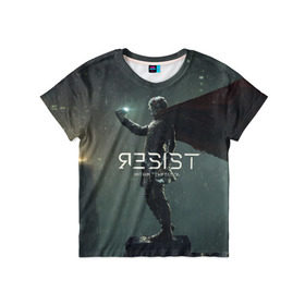 Детская футболка 3D с принтом Within Temptation RESIST в Екатеринбурге, 100% гипоаллергенный полиэфир | прямой крой, круглый вырез горловины, длина до линии бедер, чуть спущенное плечо, ткань немного тянется | metal | rock | within temptation | метал | рок