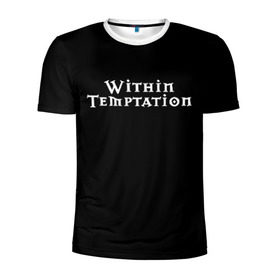 Мужская футболка 3D спортивная с принтом Within Temptation в Екатеринбурге, 100% полиэстер с улучшенными характеристиками | приталенный силуэт, круглая горловина, широкие плечи, сужается к линии бедра | metal | rock | within temptation | метал | рок