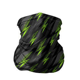 Бандана-труба 3D с принтом Зеленые молнии в Екатеринбурге, 100% полиэстер, ткань с особыми свойствами — Activecool | плотность 150‒180 г/м2; хорошо тянется, но сохраняет форму | 