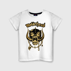 Детская футболка хлопок с принтом MOTORHEAD в Екатеринбурге, 100% хлопок | круглый вырез горловины, полуприлегающий силуэт, длина до линии бедер | Тематика изображения на принте: england | motorhead | моторхед