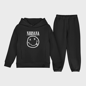 Детский костюм хлопок Oversize с принтом NIRVANA в Екатеринбурге,  |  | nirvana | smile | курт кобейн | нирвана | смайл