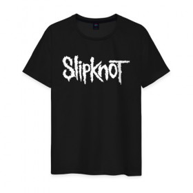 Мужская футболка хлопок с принтом SLIPKNOT в Екатеринбурге, 100% хлопок | прямой крой, круглый вырез горловины, длина до линии бедер, слегка спущенное плечо. | slipknot | слипкнот
