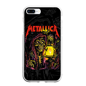 Чехол для iPhone 7Plus/8 Plus матовый с принтом Metallica в Екатеринбурге, Силикон | Область печати: задняя сторона чехла, без боковых панелей | american | death | fly | holds | james hetfield | kirk hammett | lantern | metal band | metallica | moths | music | mysticism | rock | skeleton | skull | американская | держит | джеймс хетфилд | ларс ульрих | летают | метал группа | металлика | мистика | 