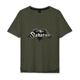 Мужская футболка хлопок Oversize с принтом Sabaton в Екатеринбурге, 100% хлопок | свободный крой, круглый ворот, “спинка” длиннее передней части | metal | rock | sabaton | мерч | метал | рок | рок группа | рок музыка | рокер | сабатон | швеция