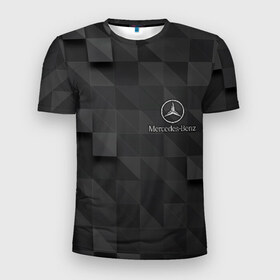 Мужская футболка 3D спортивная с принтом Mercedes в Екатеринбурге, 100% полиэстер с улучшенными характеристиками | приталенный силуэт, круглая горловина, широкие плечи, сужается к линии бедра | amg | mercedes | авто | автомобиль | иномарка | логотип | машина | мерседес | текстура