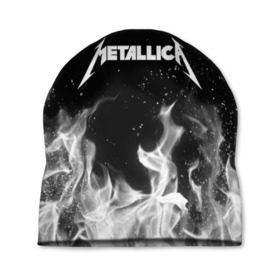 Шапка 3D с принтом METALLICA (НА СПИНЕ) в Екатеринбурге, 100% полиэстер | универсальный размер, печать по всей поверхности изделия | fire | flame | metallica | металлика | огонь | пламя