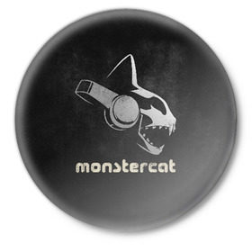 Значок с принтом Monstercat в Екатеринбурге,  металл | круглая форма, металлическая застежка в виде булавки | monstercat | клуб | клубная музыка | кот | котенок | кошка | лейбл | монстар | монстар кет | монстер | музыка | танцевальная музыка | электронная | электронная музыка