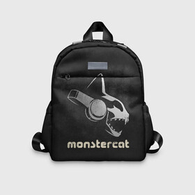 Детский рюкзак 3D с принтом Monstercat в Екатеринбурге, 100% полиэстер | лямки с регулируемой длиной, сверху петелька, чтобы рюкзак можно было повесить на вешалку. Основное отделение закрывается на молнию, как и внешний карман. Внутри дополнительный карман. По бокам два дополнительных кармашка | monstercat | клуб | клубная музыка | кот | котенок | кошка | лейбл | монстар | монстар кет | монстер | музыка | танцевальная музыка | электронная | электронная музыка