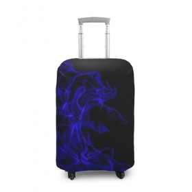 Чехол для чемодана 3D с принтом Синий огонь в Екатеринбурге, 86% полиэфир, 14% спандекс | двустороннее нанесение принта, прорези для ручек и колес | fire | flame | огонь | пламя | синий