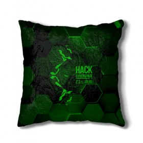 Подушка 3D с принтом Hack Cyberspace в Екатеринбурге, наволочка – 100% полиэстер, наполнитель – холлофайбер (легкий наполнитель, не вызывает аллергию). | состоит из подушки и наволочки. Наволочка на молнии, легко снимается для стирки | cyberpunk | hack | hack cyberspace | hacker | абстракция | взлом | микросхема | минимализм | программер | программист | сеть | хакер