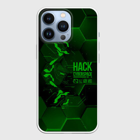 Чехол для iPhone 13 Pro с принтом Hack Cyberspace в Екатеринбурге,  |  | cyberpunk | hack | hack cyberspace | hacker | абстракция | взлом | микросхема | минимализм | программер | программист | сеть | хакер