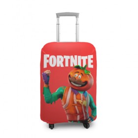 Чехол для чемодана 3D с принтом Fortnite (Tomato) в Екатеринбурге, 86% полиэфир, 14% спандекс | двустороннее нанесение принта, прорези для ручек и колес | fortnite | game | like | mem | skin | skins | tomato | помидор | скин | томат | форнайн | форнайт | фортнайн | фортнайт