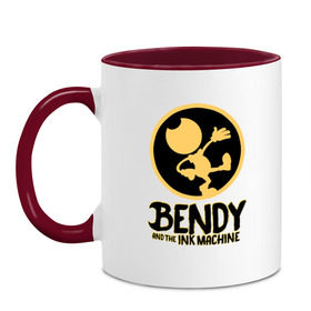 Кружка двухцветная с принтом Bendy And The Ink Machine (52) в Екатеринбурге, керамика | объем — 330 мл, диаметр — 80 мм. Цветная ручка и кайма сверху, в некоторых цветах — вся внутренняя часть | bendy | bendy and the ink machine | devil | game | horror | ink | mask | бенди | бенди и чернильная машина | краска | чернила