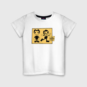Детская футболка хлопок с принтом Bendy And The Ink Machine (54) в Екатеринбурге, 100% хлопок | круглый вырез горловины, полуприлегающий силуэт, длина до линии бедер | 