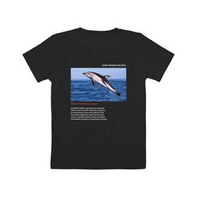 Детская футболка хлопок с принтом White-beaked Dolphin в Екатеринбурге, 100% хлопок | круглый вырез горловины, полуприлегающий силуэт, длина до линии бедер | animals | red book | red list | животные | животные из красной книги | красная книга | редкие животные