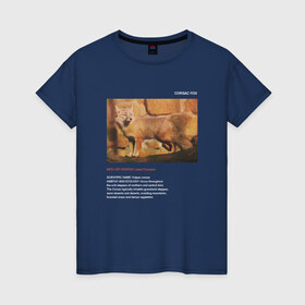 Женская футболка хлопок с принтом Corsac fox в Екатеринбурге, 100% хлопок | прямой крой, круглый вырез горловины, длина до линии бедер, слегка спущенное плечо | animals | red book | red list | животные | животные из красной книги | красная книга | редкие животные