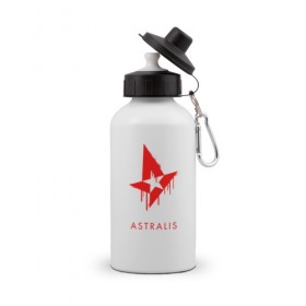 Бутылка спортивная с принтом ASTRALIS в Екатеринбурге, металл | емкость — 500 мл, в комплекте две пластиковые крышки и карабин для крепления | Тематика изображения на принте: 