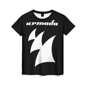 Женская футболка 3D с принтом Armada Music в Екатеринбурге, 100% полиэфир ( синтетическое хлопкоподобное полотно) | прямой крой, круглый вырез горловины, длина до линии бедер | armada | armada music | armin | armin van buuren | van buuren
