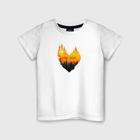 Детская футболка хлопок с принтом Сердце России в Екатеринбурге, 100% хлопок | круглый вырез горловины, полуприлегающий силуэт, длина до линии бедер | пожары в сибири | сибирь | сибирь горит | спасите сибирь