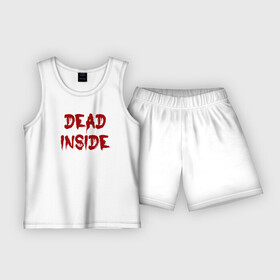 Детская пижама с шортами хлопок с принтом Dead inside в Екатеринбурге,  |  | dead inside | dont open dead inside | дед внутри | дед инсайд
