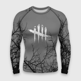 Мужской рашгард 3D с принтом DEAD BY DAYLIGHT в Екатеринбурге,  |  | day | daylight | dead | dead by daylight | game | games | horror | light | logo | skull | skulls | stripes | survival | дэйлайт | игра | игры | лого | мертвецы | метвец | полосы | ужасы | фпс | череп | черепа